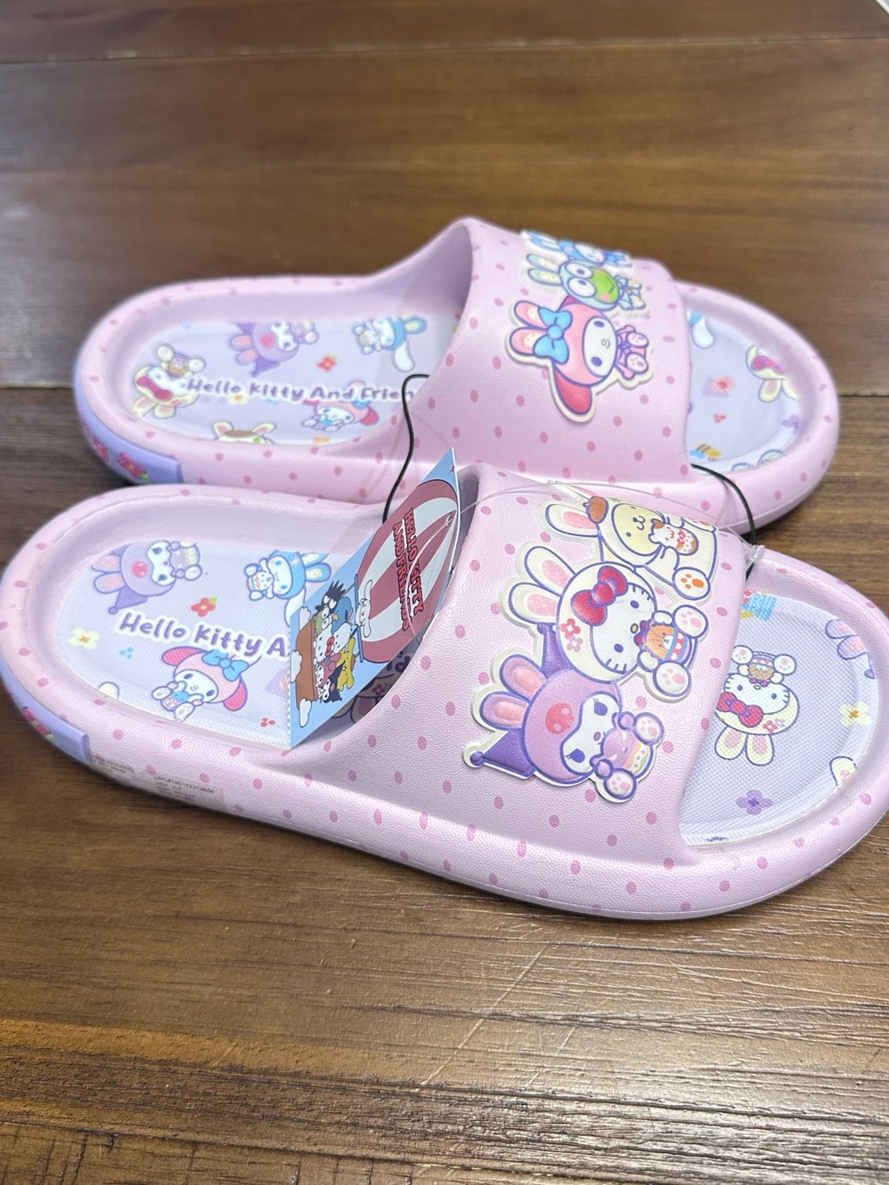 Hello Kitty & Friends‎ Pink Slide Sandals Kids Size 2-3 NWT